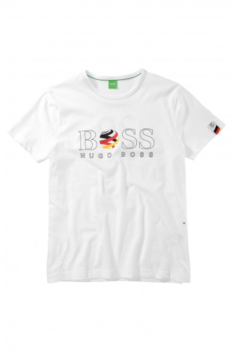 BOSS GREEN TEE SHIRT TEE FLAG GERMANY FARBE 100 WHITE 