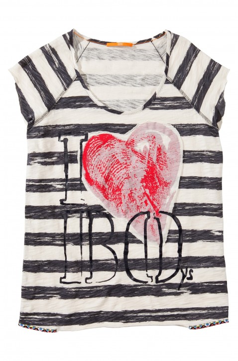 BOSS ORANGE T-SHIRT VIANAS FARBE GRAU WEISS 980