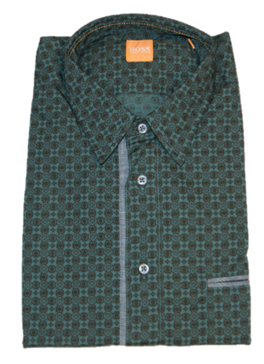BOSS ORANGE HEMD CIELOEBUE FARBE DUNKELGRÜN 303