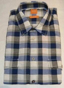 BOSS ORANGE HEMD EDASLIM-E FARBE BLAU-WEISS 449