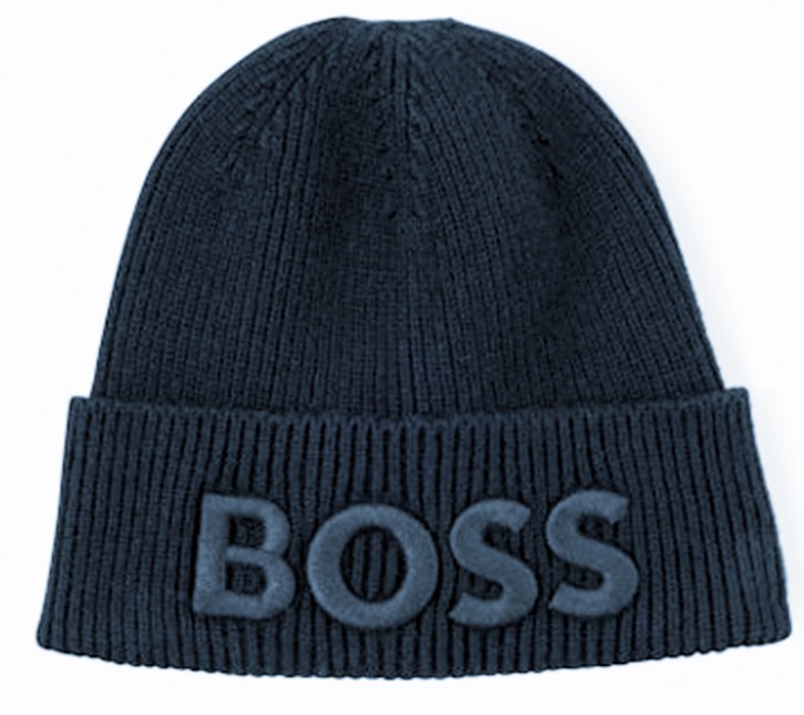 Hugo Boss Mütze Afox-1 aus Baumwoll-Mix mit 3D-Logo-Stickerei dunkelblau 404