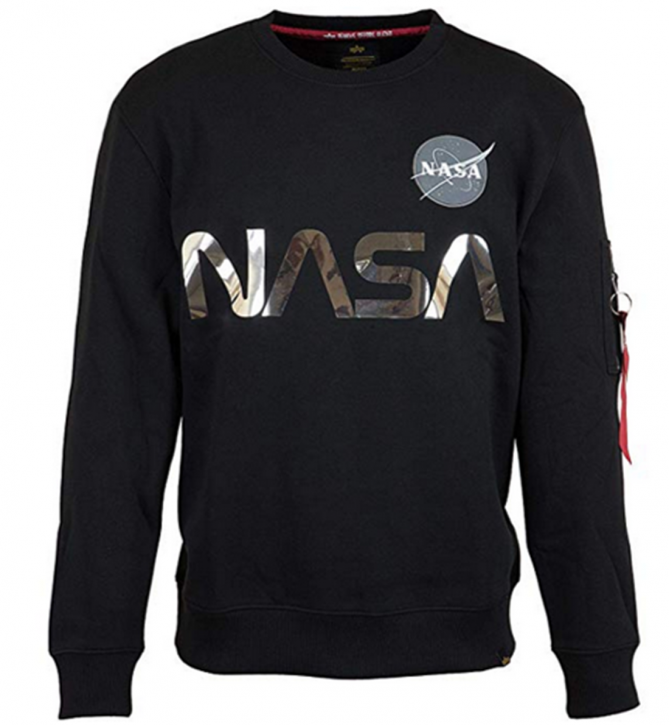 ALPHA INDUSTRIES NASA Reflective Sweater schwarz/chrome 373