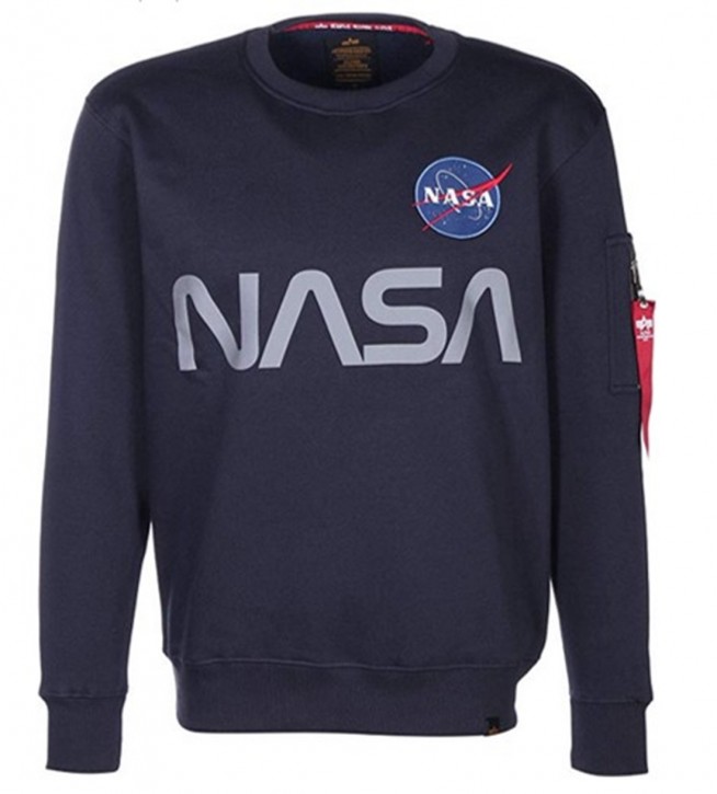 Alpha Industries Crewneck Sweater NASA Reflectiv rep. blue 07