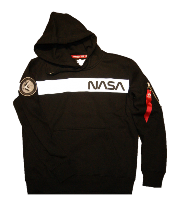 ALPHA INDUSTRIES Nasa RS Hoddy Kapuzenpullover schwarz/silber 03