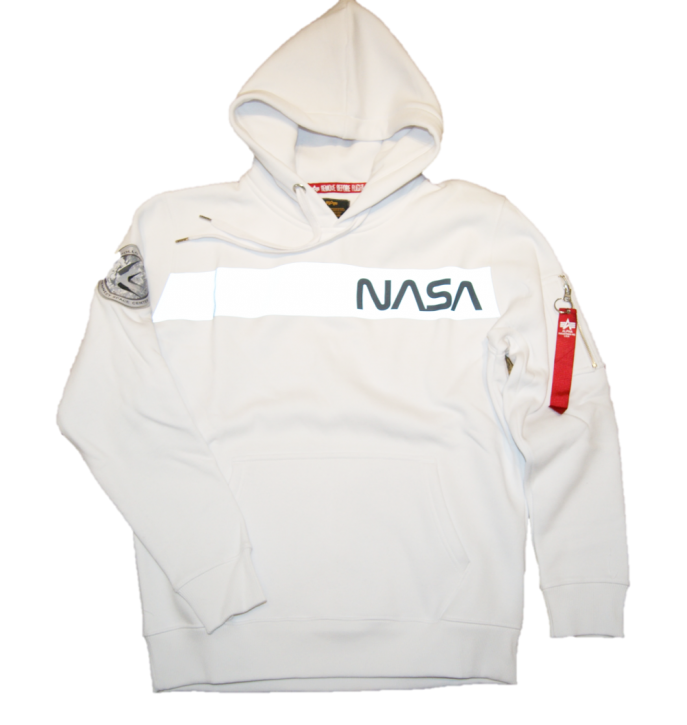 ALPHA INDUSTRIES Nasa RS Hoddy Kapuzenpullover weiss /silver 09