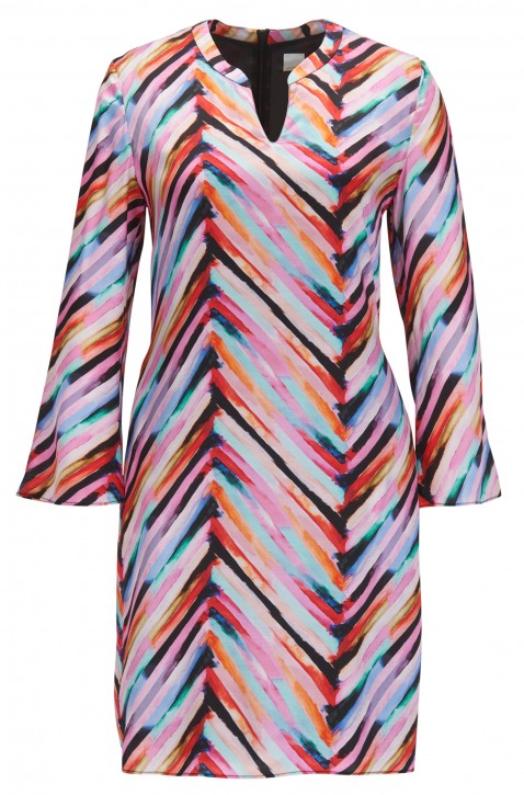 BOSS ORANGE Mehrfarbiges Tunikakleid ASETA mit Trompetenärmel Farbe 994
