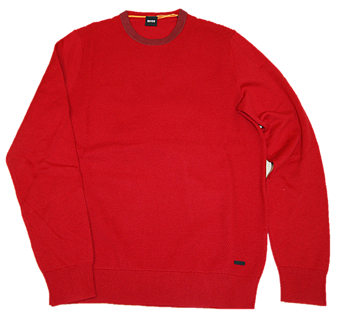 HUGO BOSS Pullover AYAKOP aus strukturiertem Jacquard Farbe rot 621