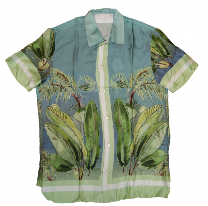 BALDESSARINI Herren Kurzarm Shirt BLD-Easy mit Bowlingkragen Farbe green bay