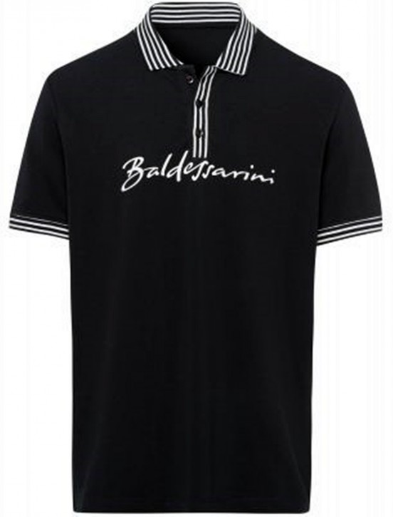 BALDESSARINI  Poloshirt Pharell Modern Fit mit Logo und Streifen schwarz 9309