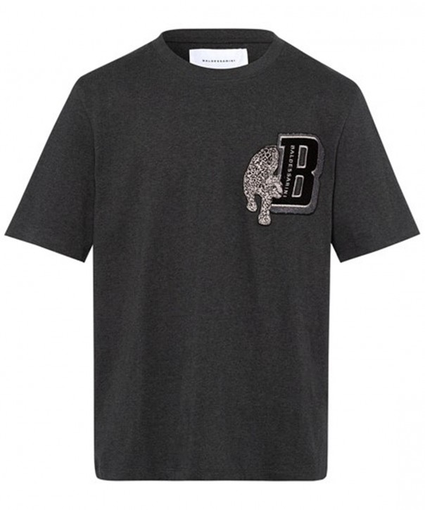 Baldessarini Herren T-Shirt BLD-Tacko Logo Batch auf der Brust Farbe 9526-asphalt melange