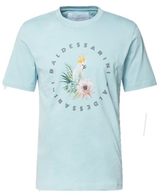 BALDESSARINI T-Shirt BLD-Trouble mit Art Print und Logo hellblau 6024