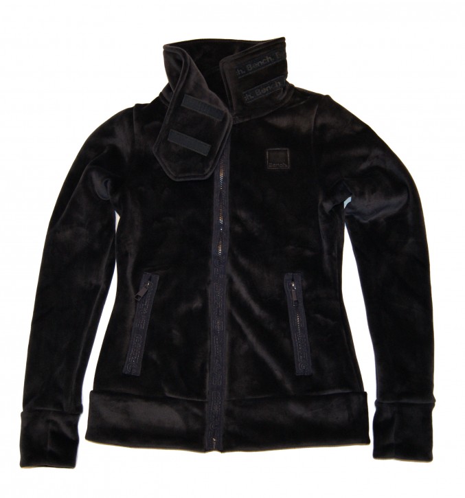 Bench Damen Strickjacke Her Nano Fleece Funnel, Blau 11341)