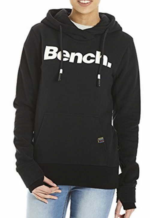 BENCH Damen Kapuzenpullover CORP PRINT HOODY Farbe schwarz