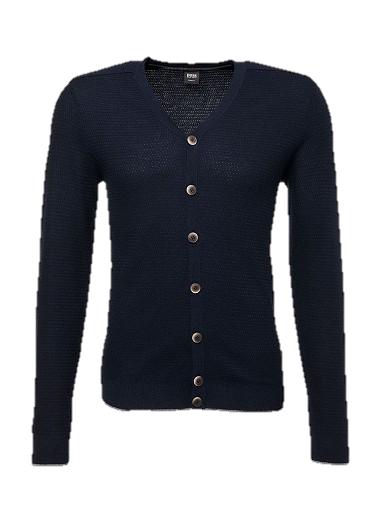 BOSS BLACK STRICKJACKE GERSON MODERN ESSENTIAL FARBE BLAU 402