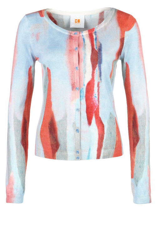 BOSS ORANGE STRICKJACKE ISMARALA FARBE DUNKELBLAU-MUSTER  961