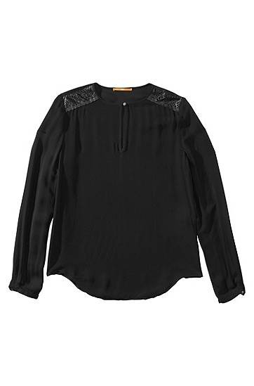 BOSS ORANGE BLUSE ESIMAE_3 FARBE SCHWARZ 001 34