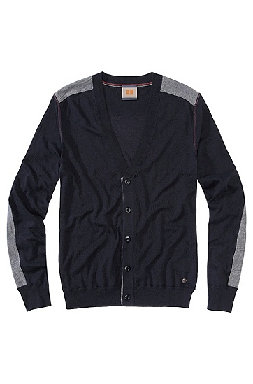 BOSS ORANGE STRICKJACKE KOONE FARBE BLAU 402