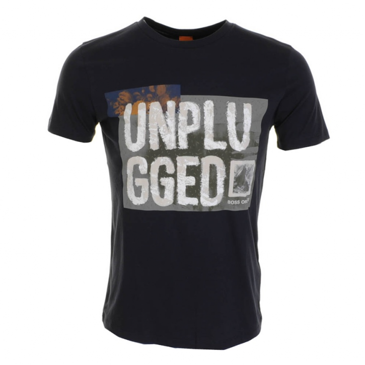 BOSS ORANGE T-SHIRT TEOS 3 FARBE DUNKELBLAU 400