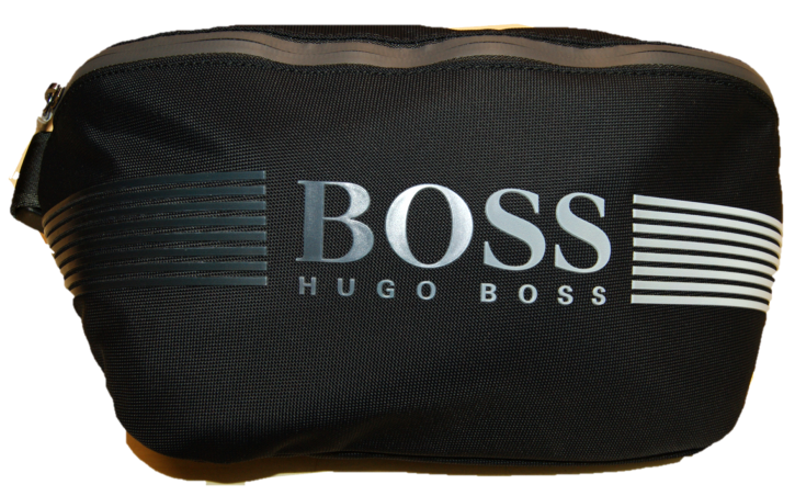 HUGO BOSS Gürteltasche aus recyceltem Gewebe mit Dégradé-Logo schwarz 001