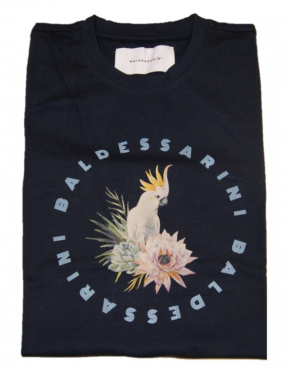 BALDESSARINI T-Shirt BLD-Trouble mit Art Print und Logo dunkelblau 6300