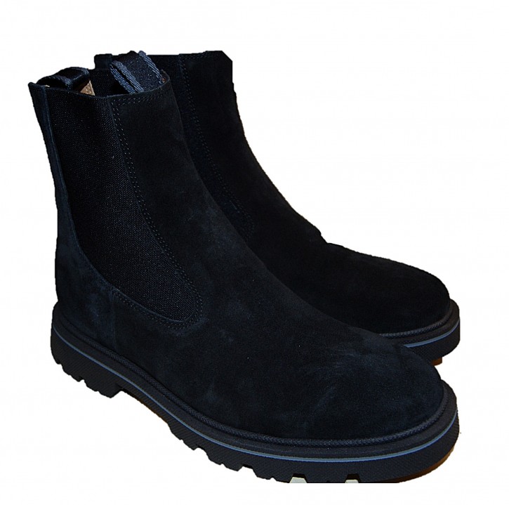 Hugo Boss Chelsea Boots Denory_Cheb_sd aus Veloursleder mit Logo-Prägung und Innenfutter aus Leder schwarz