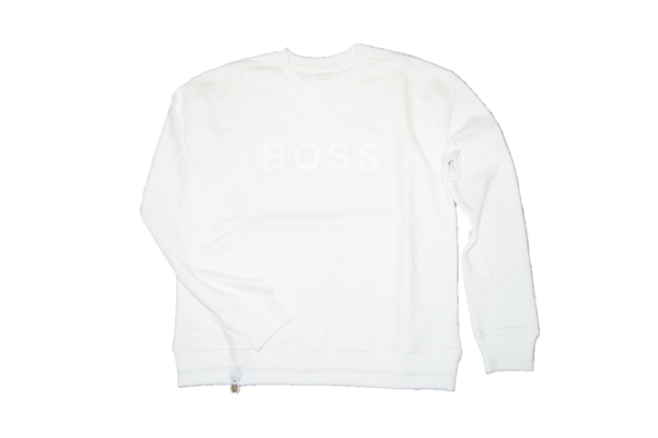 BOSS Damen Sweatshirt TALASTIC mit Tunnelzugbund weiss