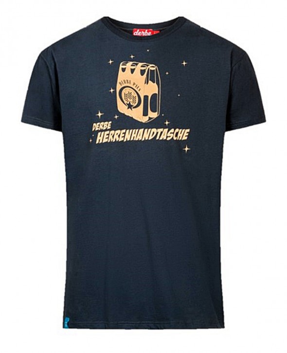 DERBE Herren T-Shirt Herrenhandtasche 010-Navy M