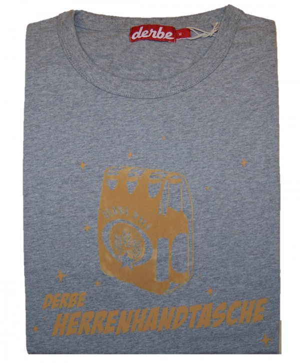 DERBE Herren T-Shirt Herrenhandtasche 021-grey malange M