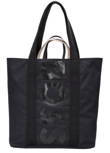 Boss Deva NS Tote NB aus Baumwollstoff mit vertikalem Logo schwarz 001