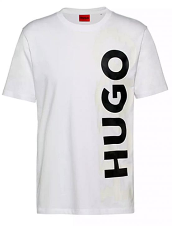 HUGO HERREN T-Shirt Dansovino aus Bio-Baumwolle mit Rundhalsausschnitt und Transition-Logo Weiß 100 M
