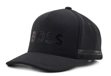 Hugo Boss Herren Basecap Cap-Jersey-Tape mit Wabenstruktur und tonalem Logo schwarz 001