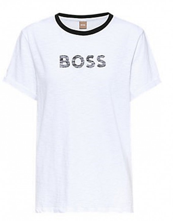 Hugo Boss Damen T-Shirt C_Emoi1 Weiß 100