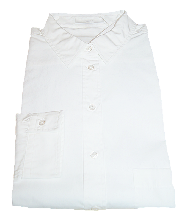 HUGO BOSS Regular-Fit Bluse C_BEMANEW_1 aus elastischer Baumwoll-Popeline weiss 100