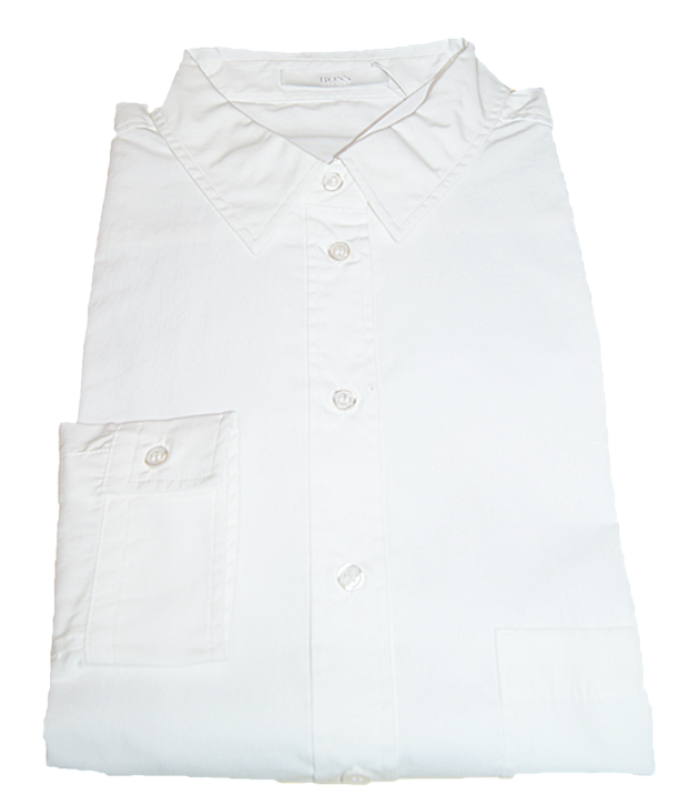 HUGO BOSS Regular-Fit Bluse C_BEMANEW_1 aus elastischer Baumwoll-Popeline weiss 100 36