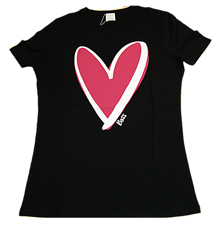 HUGO BOSS T-Shirt C_EJANA aus Baumwoll-Jersey mit Herz Print von JUSTIN TEODORO Farbe schwarz 001