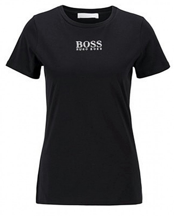 HUGO BOSS T-Shirt C_Eloga aus Bio-Baumwolle mit Rundhalsausschnitt und Kristall-Logo schwarz 001