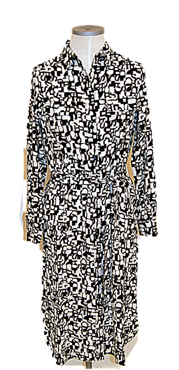 BOSS Regular-Fit Blusenkleid CALLURA aus Seide mit Logo-Print gemustert 960