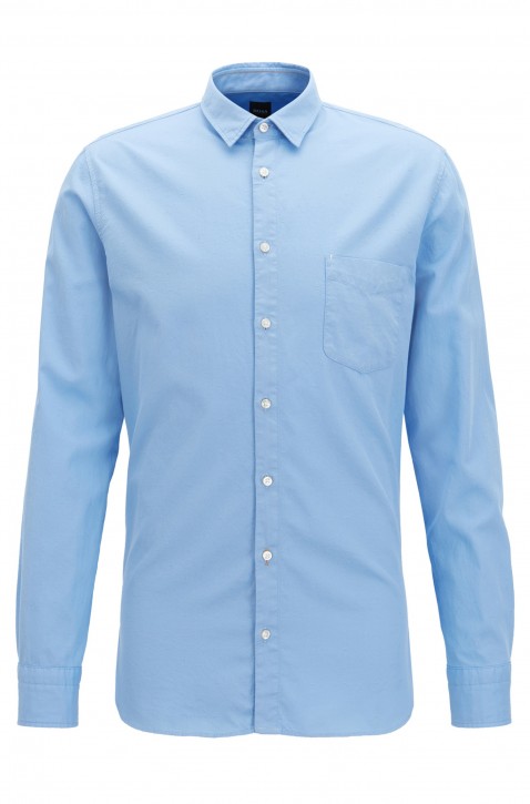 BOSS Slim-Fit Hemd Cattitude_1 aus strukturierter Baumwolle hellblau 460 M