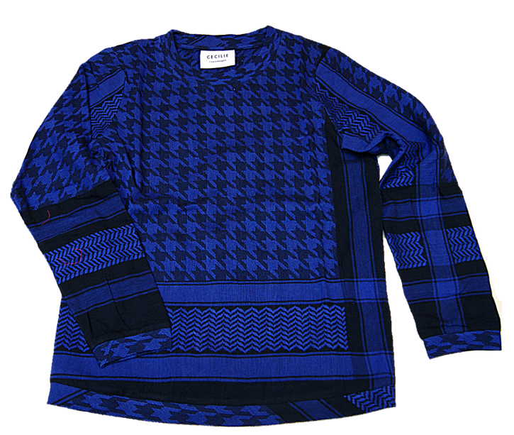 CECILIE COPENHAGEN Damen SHIRT O LONG SLEEVES mit Kufiaymuster lila 296