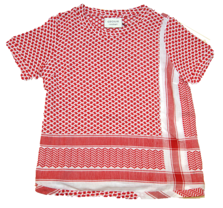 CECILIE COPENHAGEN Damen SHIRT O SHORT SLEEVES mit Kufiaymuster rot 253 S