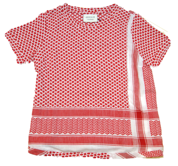 CECILIE COPENHAGEN Damen SHIRT O SHORT SLEEVES mit Kufiaymuster rot 253