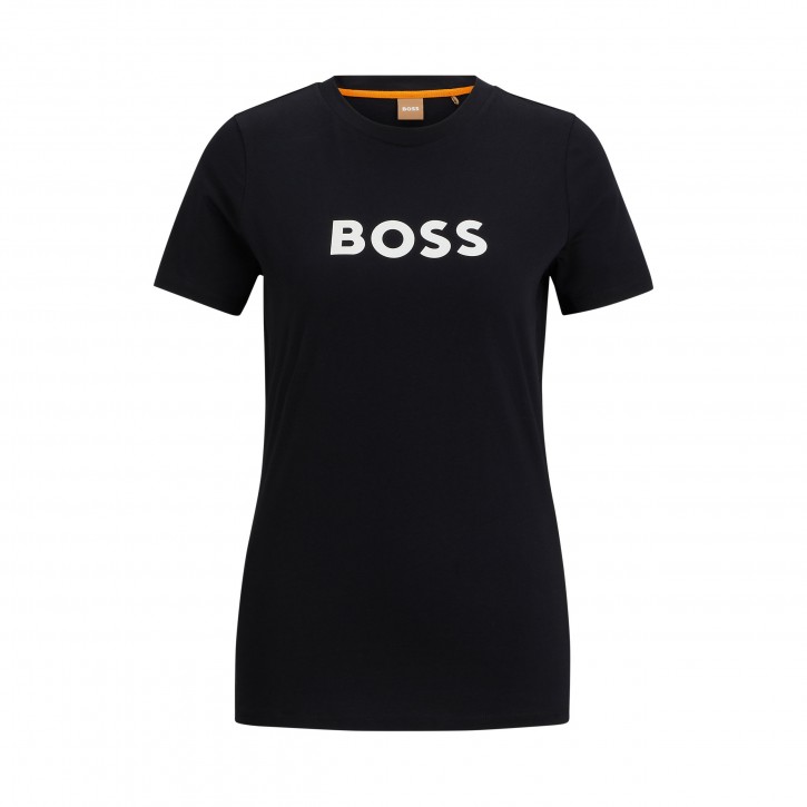 Boss T-Shirt C_Elogo_5 aus Baumwoll-Jersey mit Kontrast-Logo schwarz 001