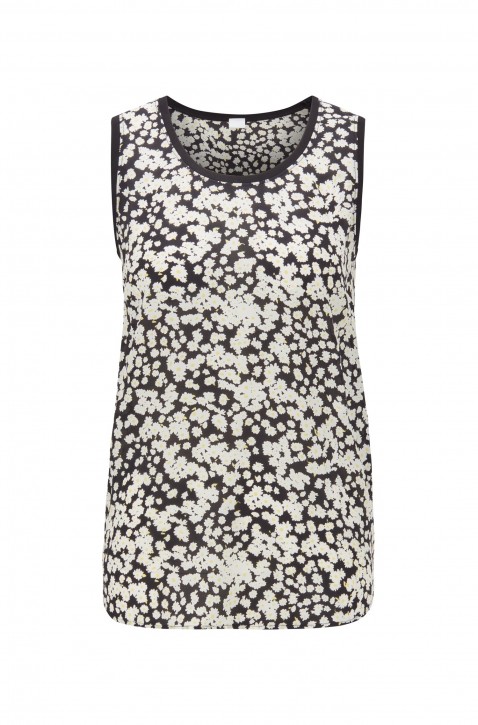 BOSS Top CENDIA_6 mit Blumenprint und gestrickten Kanten