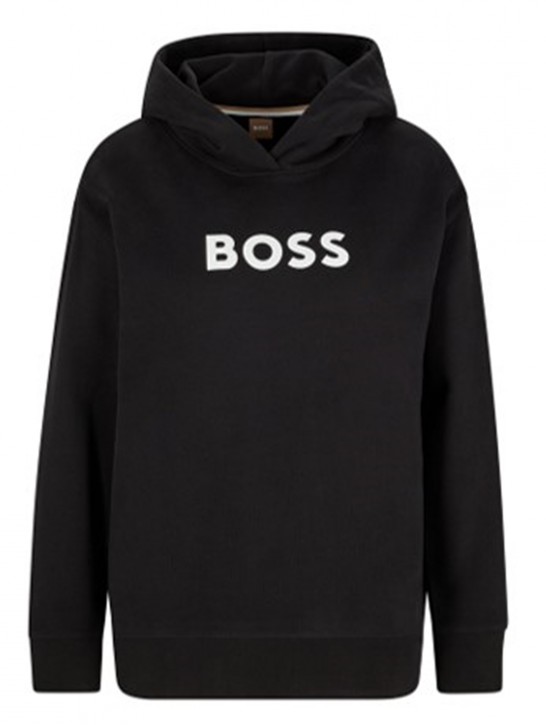 Hugo Boss Kapuzen-Sweatshirt aus Baumwolle-Terry mit kontrastierendem Logo schwarz 001