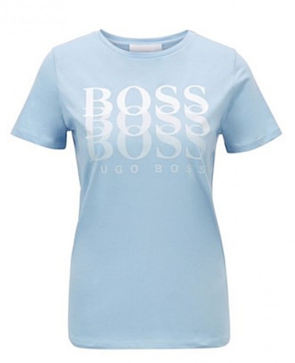 HUGO BOSS T-Shirt C_Eloga1 aus Bio-Baumwolle mit Dégradé-Logo Hellblau 457 S