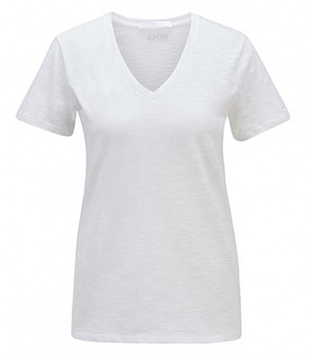 Hugo Boss T-Shirt C_Emodern aus strukturierter Baumwolle mit V-Ausschnitt weiss 100