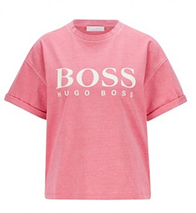 Hugo Boss T-Shirt C_Evina_Active aus Bio-Baumwolle mit Logo rosa 681