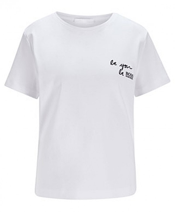 HUGO BOSS T-Shirt C_Eyou aus Supima-Baumwolle mit Slogan weiss 100