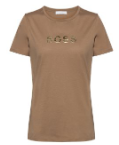 Hugo Boss Slim-Fit T-Shirt C_ELOGO_GOLD aus Baumwolle mit goldfarbenem Logo brown 235 S