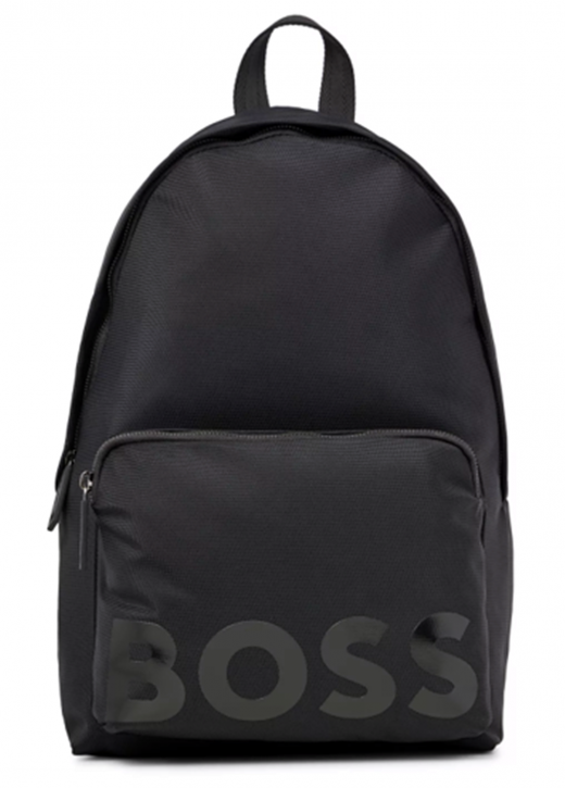 Hugo Boss Rucksack Catch_Backpack aus recyceltem Material mit charakteristischem Webstreifen schwarz 001